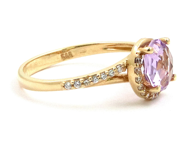 Zlatý dámský prsten 585/1000 se zirkony